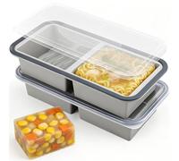 Cubetti Ghiaccio 2 Pezzi Extra Grande Forme per Ghiaccio Cubetti di Ghiaccio Vassoio Congelatore in Silicone Stampo per Congelatore per Conservare e Congelare Minestra Brodo Salse