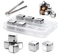 cubetti ghiaccio acciaio inox, whisky stones, riutilizzabili, raffredda bevan...