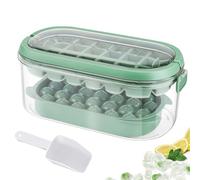 Cubetti ghiaccio, porta ghiaccio per freezer, rotondo e quadrato, con coperchio, per 54 cubetti di ghiaccio, adatto per cocktail, caffè, succo, senza BPA, sano e sicuro