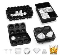 Cubetti Ghiaccio Silicone con Coperchio, 4 Pezzi Stampo Ghiaccio, Forme Ghiaccio Silicone, Formine Ghiaccio, Stampini Ghiaccio