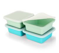 Cubetti Ghiaccio Silicone Set Di 4 Con Coperchio 500ML Senza BPA Con Gradazioni