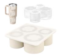 Cubetti Ghiaccio Silicone,Stanley Cup Accessori Cubetti Ghiaccio,Stampo Ghiaccio con 4 Scomparti e Coperchio,Stampi Ghiaccio Silicone,Riutilizzabili,Accessori Stanley Cup per Tazze da 20-40 oz