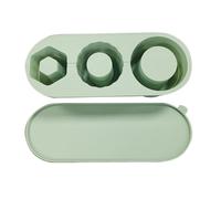 Cubetti Ghiaccio Stampo for cubetti di ghiaccio cilindrico for bicchiere, stampi in silicone pieghevoli e riutilizzabili a 3 griglie for bevande, succhi caffè(Green)