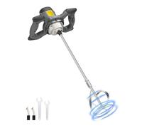 CUBEWAY Agitatore per calcestruzzo, 1200 W, trasmissione a 6 marce, 0-1050 giri/min, asta a spirale M14, 60 cm, miscelatore manuale per calcestruzzo, malta, intonaco, vernice, colla e cemento