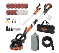 CUBEWAY Levigatrice Giraffa Professionale 750W con Sistema di Aspirazione Automatico, 7 Velocità (900-1800rpm), Pieghevole a Parete con Luce LED