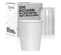 cubex professional 500 Bicchieri in cartoncino da 360 ML Bianchi, per Caffè, Acqua, Bevande Calde e Fredde, 100% Riciclabili