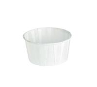 cubex professional Coppette per finger-food, per salse calde e fredde | Contenitori da 30 ml rotondi in carta 100% Biodegradabile bianca a pieghe per degustazioni e feste (400)