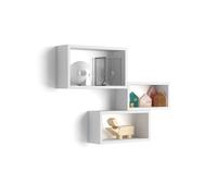 Cubi da parete Rettangolari, Set da 3, Giuditta, Bianco Opaco
