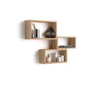 Cubi da parete Rettangolari, Set da 3, Giuditta, Rovere Rustico