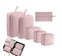 Cubi Da Viaggio 6 Pezzi Organizer da Viaggio Espandibile | Organizzatori da Viaggio Espandibili per Bagaglio a Mano per Uomini Donne Ragazze Adolescenti Vestiti Scarpe Intimo