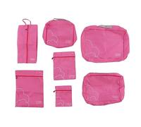 Cubi da Viaggio, Borse Portatili Multifunzionali, Set di 7 per Un'organizzazione Ordinata (Rosa rossa)