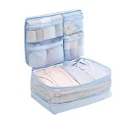 Cubi di Compressione da Viaggio Borse Riutilizzabili per Abbigliamento in | Cubo Organizer Comprimibile nella Valigia per Scarpe, Trucco, Gioielli, Vacanza, Crociera, Aereo, Valigia e Col Blu