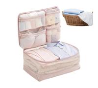 Cubi di Compressione da Viaggio Borse Riutilizzabili per Abbigliamento in | Porta Abiti da Valigia per Scarpe, Trucco, Gioielli, Valigia, Zaino, Università, Gite, Crociera e Aereo Rosa