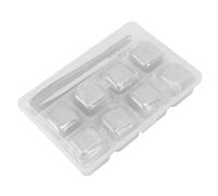 Cubi di ghiaccio di whisky in metallo Safe 304 in acciaio inossidabile rocce di whisky golveding per riduzione della febbre (8 cubi con pinze di ghiaccio)