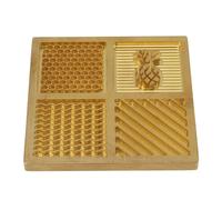 Cubi di Ghiaccio in Ottone Adattabile - Brief Brand Shell for Whisky Cocktail, Cocktail Cubo Cubo Cube, Forma Quadrata Elegante con Nota Artistica, Aspetto Elegante