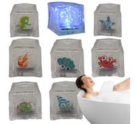 Cubi di ghiaccio luminosi, da bagno al buio, cubetti di ghiaccio a LED multicolori, attivati dall'acqua, luminosi al buio con motivi marini per compleanni, vacanze e feste.