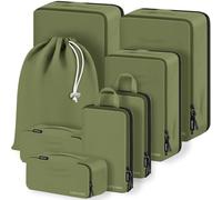 Cubi di Imballaggio a Compressione, Lumesner Set da 8 Cubi di Imballaggio Essenziali da Viaggio per Valigie a Mano, Set di Borse Organizzatore per Valigie a Compressione & Cubi da Viaggio (8 pezzi