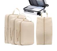 Cubi di imballaggio a compressione - Organizzatori di bagagli in cabina | Valigia organizzatore da viaggio | 4 pezzi Waterproof Carry on Abbigliamento Organizzazione di stoccaggio | Cubi di imballaggi