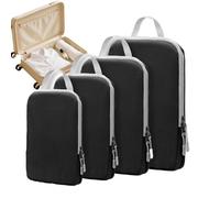 Cubi di imballaggio a compressione per viaggi - borse di stoccaggio del vuoto riutilizzabili, organizzatori di bagagli da 4 pacchi | Cubi da viaggio per salvamento spaziale per gita di volo valigia ca