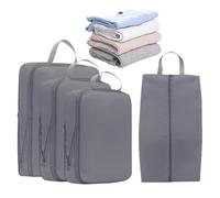 Cubi di imballaggio a compressione - sacchetti per organizzatore di valigie set, buste da viaggio impermeabili | Accessori per bagagli a risparmio spaziale con cerniere, soluzione di smistamento legge