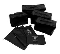 Cubi di Imballaggio da Viaggio 8 Pezzi in Poliestere Nero | Set Classico, per Valigia e Zaino, Protegge gli Indumenti Dall’umidità e Ottimizza lo Spazio