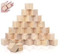 Cubi di legno vuoti, piccoli cubi quadrati, blocchi di legno non trattati, pedine e dadi, per apprendimento, artigianato, puzzle fai da te, timbri, numeri, 100 pezzi(2x2x2 cm)