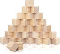 Cubi di legno vuoti, piccoli cubi quadrati, blocchi di legno non trattati, pedine e dadi, per apprendimento, artigianato, puzzle fai da te, timbri, numeri, 60 pezzi(3x3x3 cm)