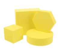 Cubi Geometrici Gialli da Posa per Fotografia in Schiuma 4 Pezzi | Polimeri Leggeri, Mantengono la Forma, Sfondi Versatili per Studio e Product Staging