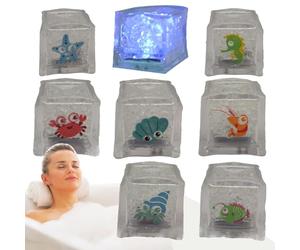Cubi LED - Costruzione in plastica multicolore senza pericolo per acqua, giocattoli luminosi per bagno, luci d'acqua multicolore galleggianti, cubi di gioco d'acqua sicuri con