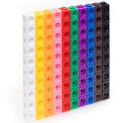 Cubi matematici - Set di 100 cubi di collegamento Fidget per apprendimento precoce e matematica, con 10 colori e forme geometriche, perfetti per classe e casa