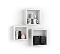 Cubi Quadrati Giuditta, Set da 3, Bianco Frassino