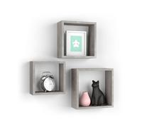 Cubi Quadrati Giuditta, Set da 3, Grigio Cemento