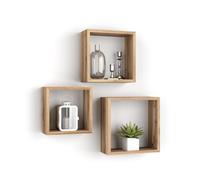 Cubi Quadrati Giuditta, Set da 3, Rovere Rustico