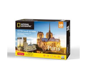 cubic fun-CubicFun 660986-Puzzle National Geographic, Notre-Dame de Paris in 3D, 128 pezzi, per bambini a partire dagli 8 anni in su, 660986