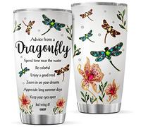 CUBICER Libellula Gioielli Stile Bicchieri Caffè In Acciaio Inox Tumbler 20oz Tazza Tazza Tazza Libellula Bicchieri Bere Isolati Tazze Da Viaggio Libellule Regali Per Le Donne Di Compleanno