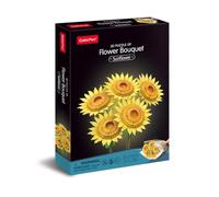 CubicFun 660866 - Puzzle 3D con fiori di girasole, bouquet 3D da 209 pezzi, set fai da te per adulti e bambini a partire dagli 8 anni