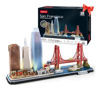 CubicFun Puzzle 3D LED San Francisco Architecture Model Kit per Bambini e Adulti, Golden Gate Bridge, 555 California Street e altri punti di riferimento di SF, 90 Pezzi