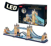 CubicFun Puzzle 3D LED Tower Bridge Londra, Modello Architettura 222 Pezzi | Kit Costruzione Ponte Storico, Modello Decorativo Londra, Puzzle Adulti Bambini, Regalo Souvenir Architettonico