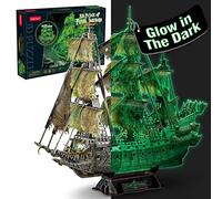 CubicFun Puzzle 3D Luminoso Olandese Volante, Modello Nave Pirata