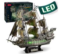 CubicFun Puzzle 3D Nave da PL/US/RU LED Volante Olandese Nave Pirata Modello Queen Anne Revenge Barca a Vela Titanic Nave Jigsaw L522h