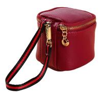 Cubico Premium Leather Coin Purse Auricolare Storage Bag, Mini Travel Size Box, Anelli & preziosi Articoli Rossetto Storage Organizer, Mini Pocket Wallet Coin Pouch, Rosso, Vintage