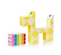 CUBIDI® Mini Serpenti Magici Puzzle - Gadget Regalo di Compleanno bambini, Regalini Festa Bambini - Serpente Giocattolo, Gioco Rompicapo Bambini e Adulti, Magic Snake - 24 Blocchi (Giallo)