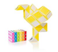 CUBIDI® Mini Serpenti Magici Puzzle - Gadget Regalo di Compleanno bambini, Regalini Festa Bambini - Serpente Giocattolo, Gioco Rompicapo Bambini e Adulti, Magic Snake - 36 Blocchi (Giallo)