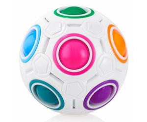 CUBIDI® Palla Magica Arcobaleno Puzzle 3D. Rompicapo Antistress per Bambini e Adulti. Ideale Come Regalo Bambino 6 Anni o per Giochi da Viaggio.