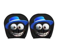 Cubierta De Cabezal Del Asiento Del Automóvil | 2 Piezas Protector De Reposacabezas Universal | Fundas Decorativas Con Divertidos Ojos De Dibujos Animados Para Coche SUV Camión Interiores Viaje Regalo