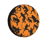 Cubierta de rueda de repuesto, color negro, con diseño de mono Gibbon, resistente a la intemperie, universal, para remolques, caravanas, SUV, camiones, viajes, coches, caravanas, remolques, accesorios