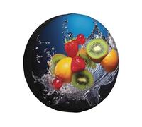 Cubierta de rueda de repuesto con diseño de frutas y agua, resistente a la intemperie, universal, para remolques, caravanas, SUV, camiones, viajes, coches, caravanas, remolques, accesorios de 16 pulga