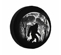 Cubierta de rueda de repuesto con diseño de luna llena, cielo estrellado, paseo por la jungla, noche solitaria, impermeable, universal, para caravana, remolque, RV, viajes (17 pulgadas)