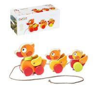 Cubika -13623-Trascinamento anatra in legno, Multicolore (Levenya 13722)