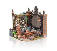 CUBiKRAFT Kit Book Nook, puzzle 3D in legno per cortile all'aperto, decorazione creativa per casa delle bambole e inserto per libreria, kit per casa in miniatura da giardino estivo, facile da montare